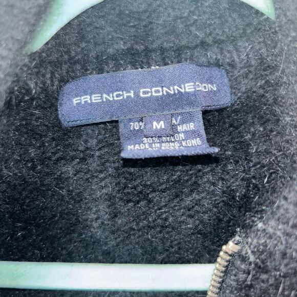 Vintage Angora Rabbit Hair Black Zip Up Jacket French Connection Size Medium - Picture 3 of 15